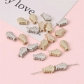 Fish bone shaped DIY beads in gold and silver finish for jewelry making - Fish Bone (12x8mm) / 30 Pcs/Pack / White Gold