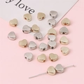 Golden and silver heart-shaped CCB beads for DIY jewelry and bracelet making - Heart (9x8mm) / 30 Pcs/Pack / White Gold