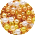 DIY colorful ABS craft pearls in white and golden yellow for handmade jewelry making - 8mm, Approx. 100 Pcs/Pack / Apricot, Coffee, White and Yellow 4-Color Mix