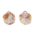 Irregular marble patterned resin ocean pendant charms in cream and amber for DIY jewelry - Leaf Design / 58 Pieces (17x20mm) / Light Coffee