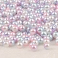 Mixed macaron color 4-10mm ABS round faux pearls for DIY crafts and nail art decor - No Hole / 8mm, approx 100 Pieces / Pink Light Green