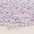 Iridescent 4-10mm ABS imitation pearls in mixed pastel colors for DIY jewelry crafts - No Hole / 4MM Approx 500Pcs / Pink Light Green