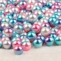 Iridescent 4-10mm ABS artificial round pearls in gradient pink blue and purple shades - No Hole / 10mm, approx 50 Pieces / Pink Lake Blue