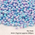 Mix color 4mm ABS imitation pearls without holes for DIY nail art and resin crafts - No Hole / 4mm, approx 500 Pieces/Pack / Lake Blue Purple Gradient