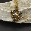 Retro punk hyena head pendant necklace in golden finish titanium steel for men - Gold Color Pendant (HT-3733) / Pendant Only (Without Chain)