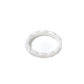 Minimalist white ceramic ring featuring a unique continuous wave faceted geometric design - US 6 / Style A-Wave Cut / White