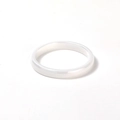 Minimalist white ceramic band ring with a smooth polished finish and sleek modern look - US 6 / Style B-Plain Band / White