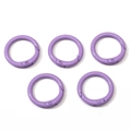 Five purple spray-painted alloy C-shape spring rings for DIY jewelry making - Diameter approx 23.5mm / Purple
