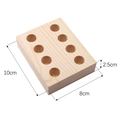 Support à pinces fait main en bois de pin avec 10 trous pour accessoires de bijoux - 10x8x2.5cm / 8 Trous Couleur Naturelle / Couleur bois naturel