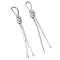 Silver PU leather Peruvian knot tassel pendants with metallic finish for DIY crafts - 1 Piece/Pack (Approx. 18cm) / Silver