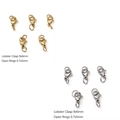 Gold and silver lobster clasp 9x6mm and 0.7x5mm open jump rings set for jewelry DIY - Lobster Clasp and Open Jump Ring Set / 9x6mm (5 Sets/Pack) / Gold