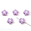 Lavender acrylic flower beads for DIY jewelry making with central hole detail - 11mm (5 Pieces/Pack) / Purple