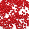 Cuentas redondas de acrílico rojo brillante con agujeros para joyería artesanal DIY - 6mm Agujero aprox. 1mm / Paquete de 10 / Rojo