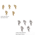 DIY jewelry lobster clasp and open ring set in gold and silver finish 10x6.5mm - Lobster Clasp and Open Jump Ring Set / 10x6.5mm (5 Sets/Pack) / Gold