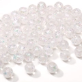 Perline tonde in resina trasparente con paillettes colorate per creazione gioielli - Bianco Trasparente (5 Pezzi/Confezione) / 10mm Diametro Foro 1.5mm