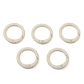 Set van 5 mat gebroken witte gespoten lichtmetalen O-ring veergespen voor DIY-gebruik - Diameter ca. 23.5mm / Beige