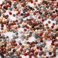 Mix of colorful matte multi-faceted peanut glass beads for DIY jewelry and bracelet crafts - Spinel Fire-Polished Style / 10g Pack (4mm) / Maillard Color Palette