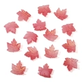 Translucent pink resin maple leaf charms with golden glitter for DIY jewelry making - 16x15mm Hole 1mm 30pcs/Pack / Peach Red Gilded