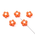 Orange and white acrylic flower beads for DIY jewelry making handmade accessories - 11mm (5 Pieces/Pack) / Orange