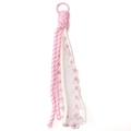 Sweet pink and white floral lace tassel pendant with plastic hook for DIY handmade jewelry - Total length approx 21mm (1 Piece/Pack) / Pink