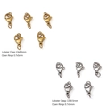 Golden and silver stainless steel lobster clasps with jump rings jewelry DIY set - Lobster Clasp and Open Jump Ring Set / 13x8.5mm (5 Sets/Pack) / Gold