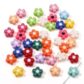 Colorful acrylic flower beads with center holes for DIY bracelet and jewelry making - 11mm (10 Pieces/Pack) / Random Mixed Colors