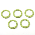 Five light green spray-painted alloy spring o-rings for DIY keychains and bags - Diameter approx 23.5mm / Grass Green