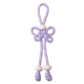 Portachiavi a farfalla in paracord viola chiaro fatto a mano con perle bianche per borsa - 1 Pezzo/Confezione (Lunghezza totale circa 16cm, Nodo cinese 6x4cm, Spessore della corda circa 5mm, Perlina con foro grande circa 16mm) / Viola