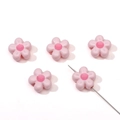 Pink and red flower-shaped acrylic loose beads with side holes for DIY jewelry making - 11mm (5 Pieces/Pack) / Light Pink