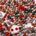 Mix of colorful glass round beads for DIY jewelry making in fall and winter colors - Center Hole Sugar Bean Round Style / 10g Pack (6mm) / Maillard Dark Tones
