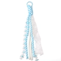 Blue and white lace tassel keychain with alloy ring and polyester floral ribbon decoration - Total length approx 21mm (1 Piece/Pack) / Blue
