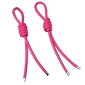 Nodi in pelle PU rosa per borse fai-da-te con tappi terminali in argento - 1 Pezzo/Confezione (circa 18cm) / Rosa Rossa