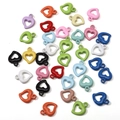Colorful heart-shaped acrylic lacquer charms for DIY jewelry bracelet and necklace making - Hollow Heart Pendant Style / 5 Pieces/Pack (15x19mm) / Mixed Colors
