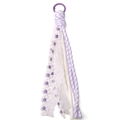 Purple flower lace tassel keychain with alloy ring for DIY bags and accessories - Total length approx 21mm (1 Piece/Pack) / Purple