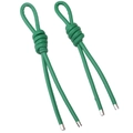Coppia di ciondoli in pelle verde con nodi peruviani e tappi in metallo argentato - 1 Pezzo/Confezione (circa 18cm) / Verde