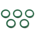 Five pieces of green painted alloy C-shaped spring ring buckles for DIY jewelry making - Diameter approx 23.5mm / Dark Green