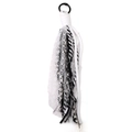 Handmade bohemian keychain charm with black and white lace tassels and alloy ring - Total Length Approx 22cm Style / 1 Piece / Black