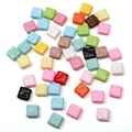 Colorful acrylic beads in square shape with high-gloss finish for DIY jewelry making - Irregular Rhombus Spacer Bead Style / 5 Pieces/Pack (15x15mm) / Mixed Colors