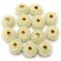 Mint green faux mink fur beads with gold metal eyelets for DIY jewelry making - Faux Teddy Fur Style / 5 Pieces / Light Green