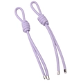 Ciondolo in pelle PU viola chiaro con tappi in metallo argento e dettaglio a nodo - 1 Pezzo/Confezione (circa 18cm) / Viola