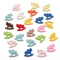 Colorful acrylic rocking horse charms for DIY jewelry making in multiple vibrant shades - Horse Pendant Style / 5 Pieces/Pack (20x18mm) / Mixed Colors