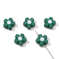 DIY colorful acrylic green flower beads for handmade necklace and bracelet jewelry - 11mm (5 Pieces/Pack) / Dark Green