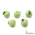 Perles de verre pomme verte 14x12mm pour bricolage bijoux colliers et bracelets - Pomme Verte Avec Feuille