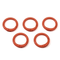 Five orange round metal spring rings for DIY jewelry making and keychain accessories - Diameter approx 23.5mm / Dark Orange