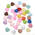 Colorful acrylic heart-shaped beads for DIY jewelry making in assorted macaron colors - Peachy Heart Pendant Style / 5 Pieces/Pack (16x17mm) / Mixed Colors