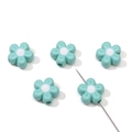 Pastel cyan acrylic daisy flower beads for DIY bracelet and necklace jewelry making - 11mm (5 Pieces/Pack) / Cyan