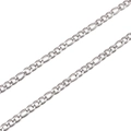 Polished silver Figaro style stainless steel chain link for DIY jewelry making - NK3:1 Figaro Link Diameter 1.0mm Width 4mm Size 4x7mm 4x6mm / Steel Color 1m/Pack