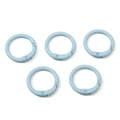 Five light blue spray-painted alloy spring rings for DIY keychain and bag accessories - Diameter approx 23.5mm / Sky Blue