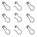 Set of black bulb safety pins for garment tags and DIY knitting markers shown open and closed - Black