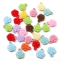 Acrylic rose flower charms in various colors for DIY necklace and bracelet crafting - Rose Pendant Style / 5 Pieces/Pack (16x20mm) / Mixed Colors